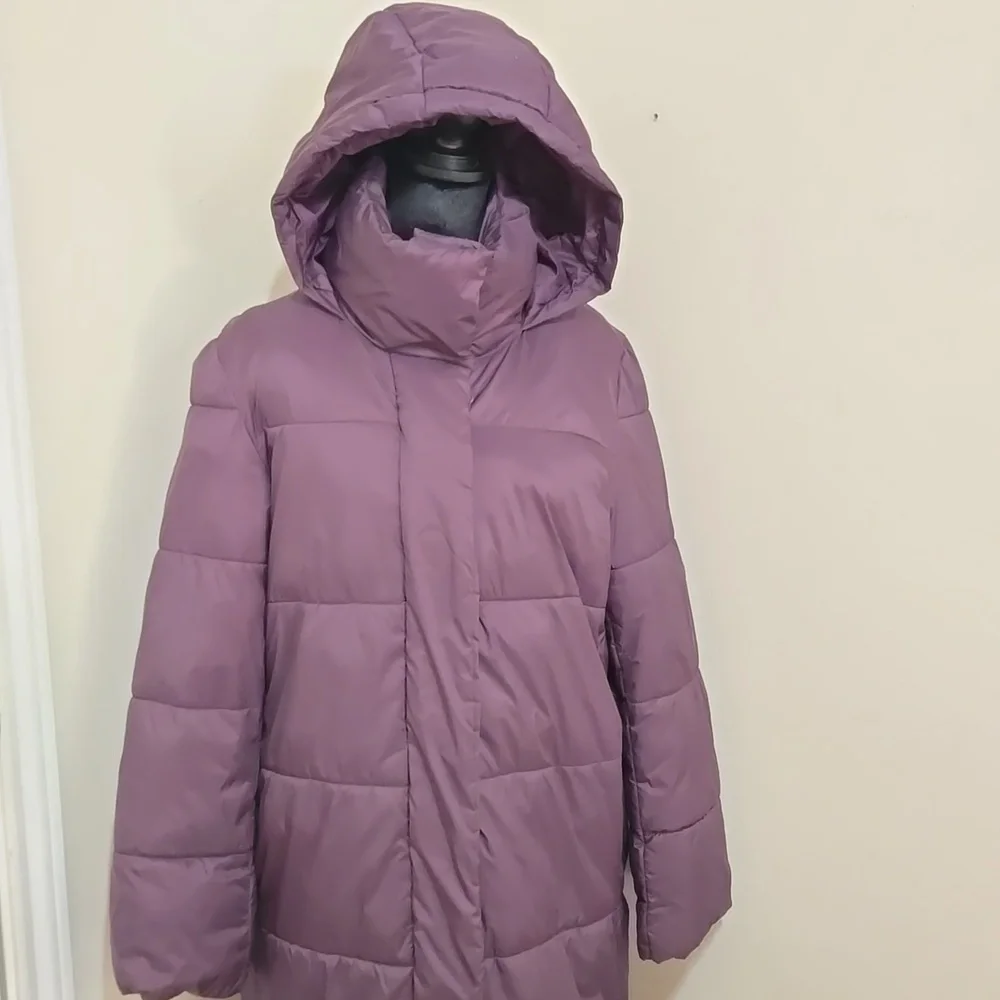 Banana Republic Deep Purple Puffer Down Jacket Sz Petite Small